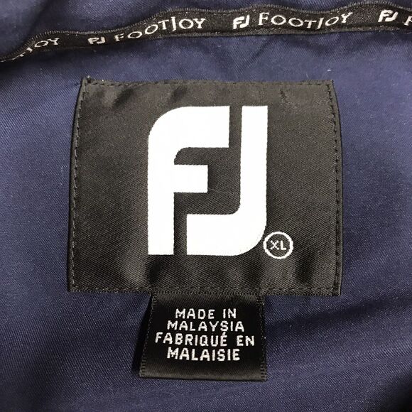 FOOTJOY Golf Windshirt Men XL Navy 1/4 Snap Elastic Waist Cuff Raglan Pullover - Picture 10 of 16
